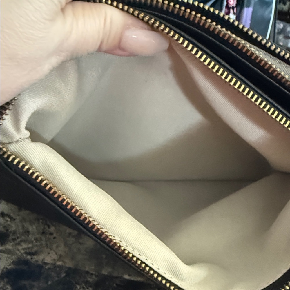 Valentina Black Leather Crossbody with Tan Strap - Picture 5 of 9